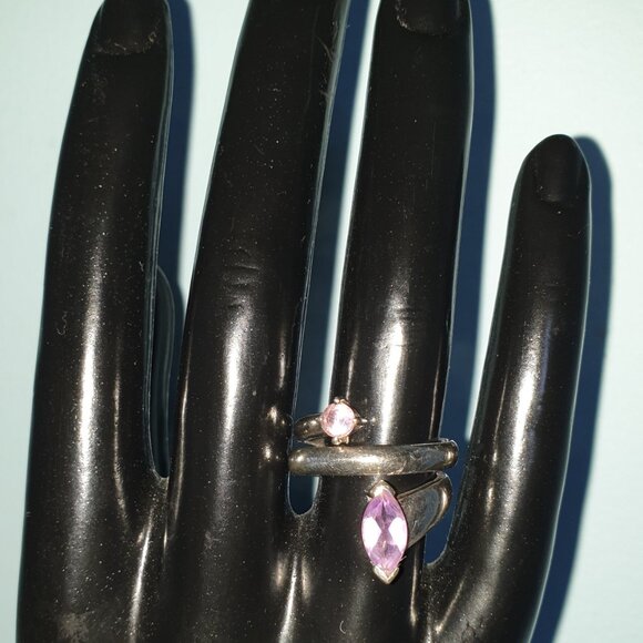 Vintage Fancy Natural Amethyst 925 Sterling Silver Wrap Ring - Picture 4 of 12